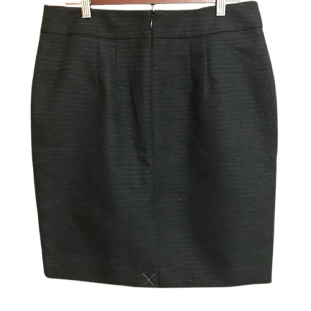 NWT Ann Taylor Factory Women's Black Metallic Pencil Skirt Size 10P
